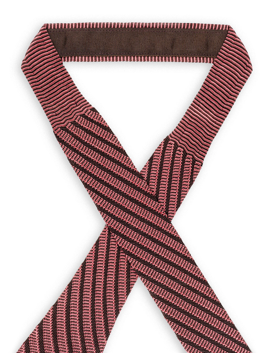 cravatta diagonale 5 5 marrone lontra rosa mauve 3 2