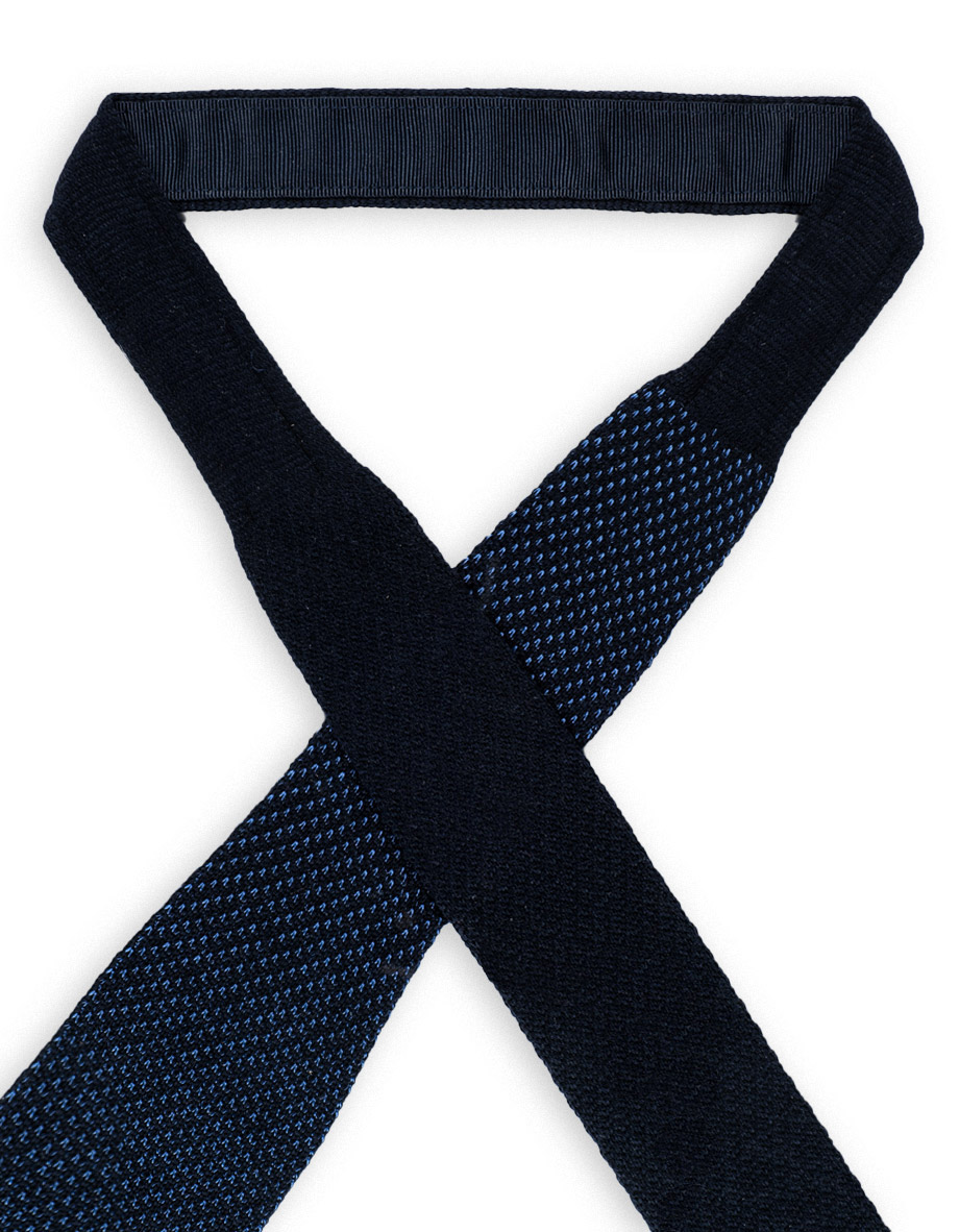 cravatta filo seta blu marine azzurro lazulite 3