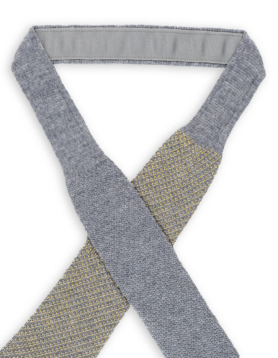 cravatta filo seta grigio beola giallo ginestra 3