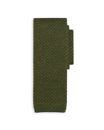 cravatta filo seta verde abete arancio 0