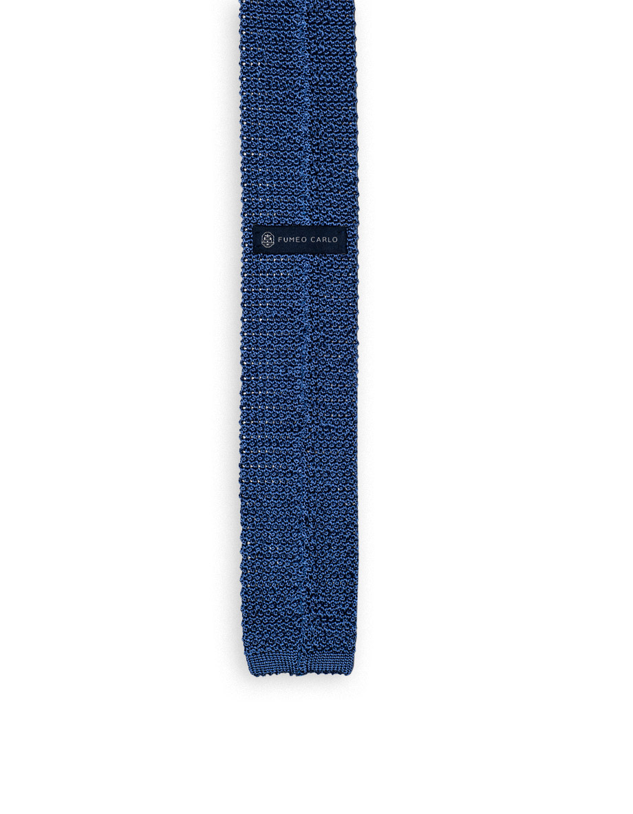 cravatta alfa grana di riso superknit punta quadra azzurro lazulite 2 1