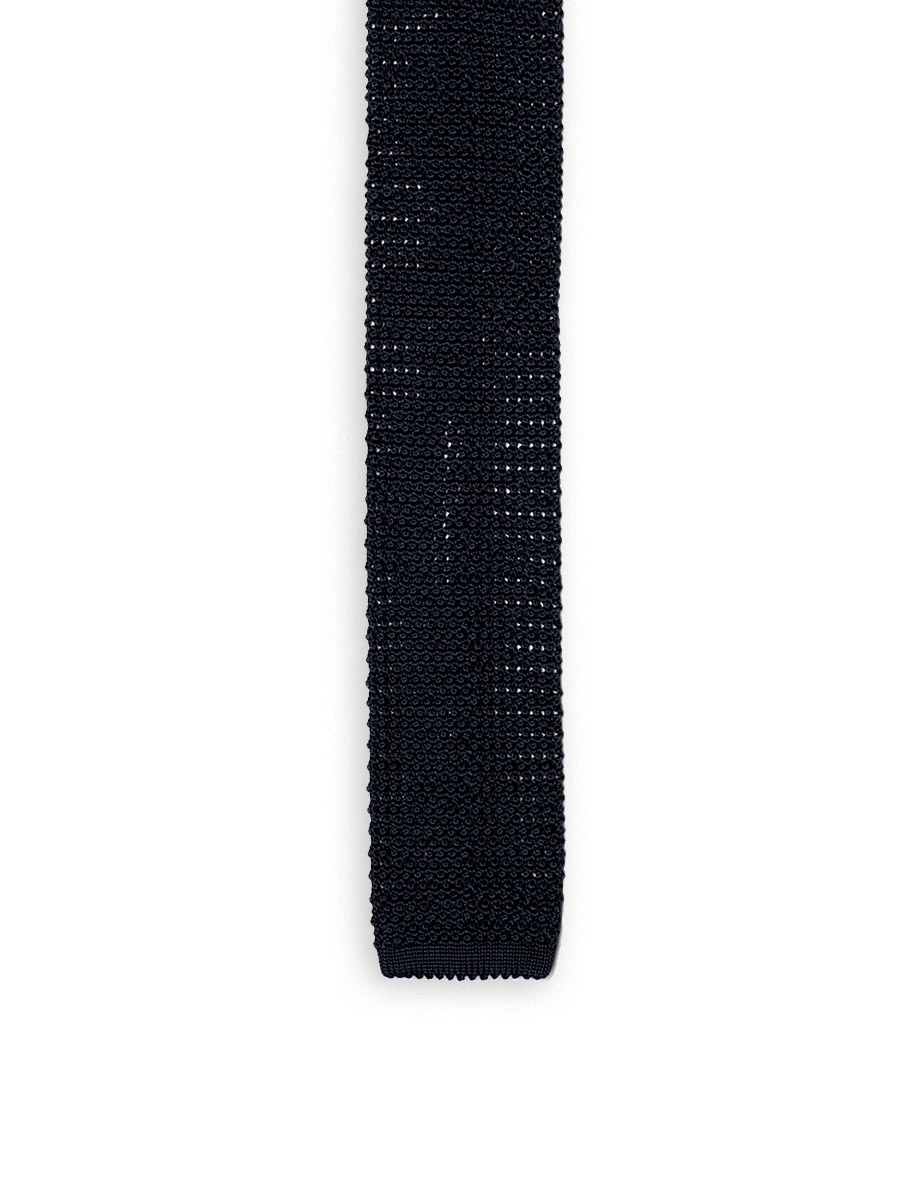 cravatta alfa grana di riso superknit punta quadra blu marine 1 1