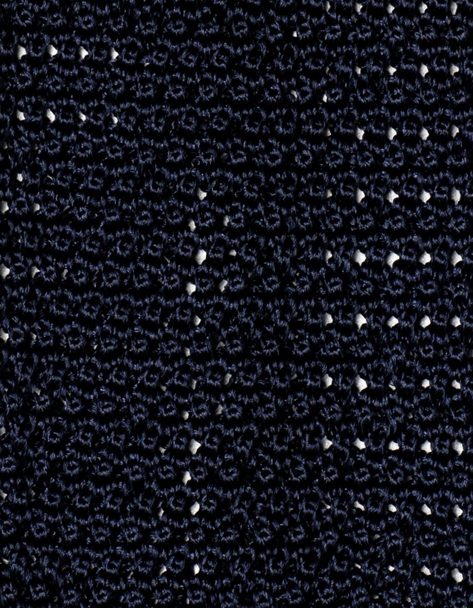 cravatta alfa grana di riso superknit punta quadra blu marine 5 1