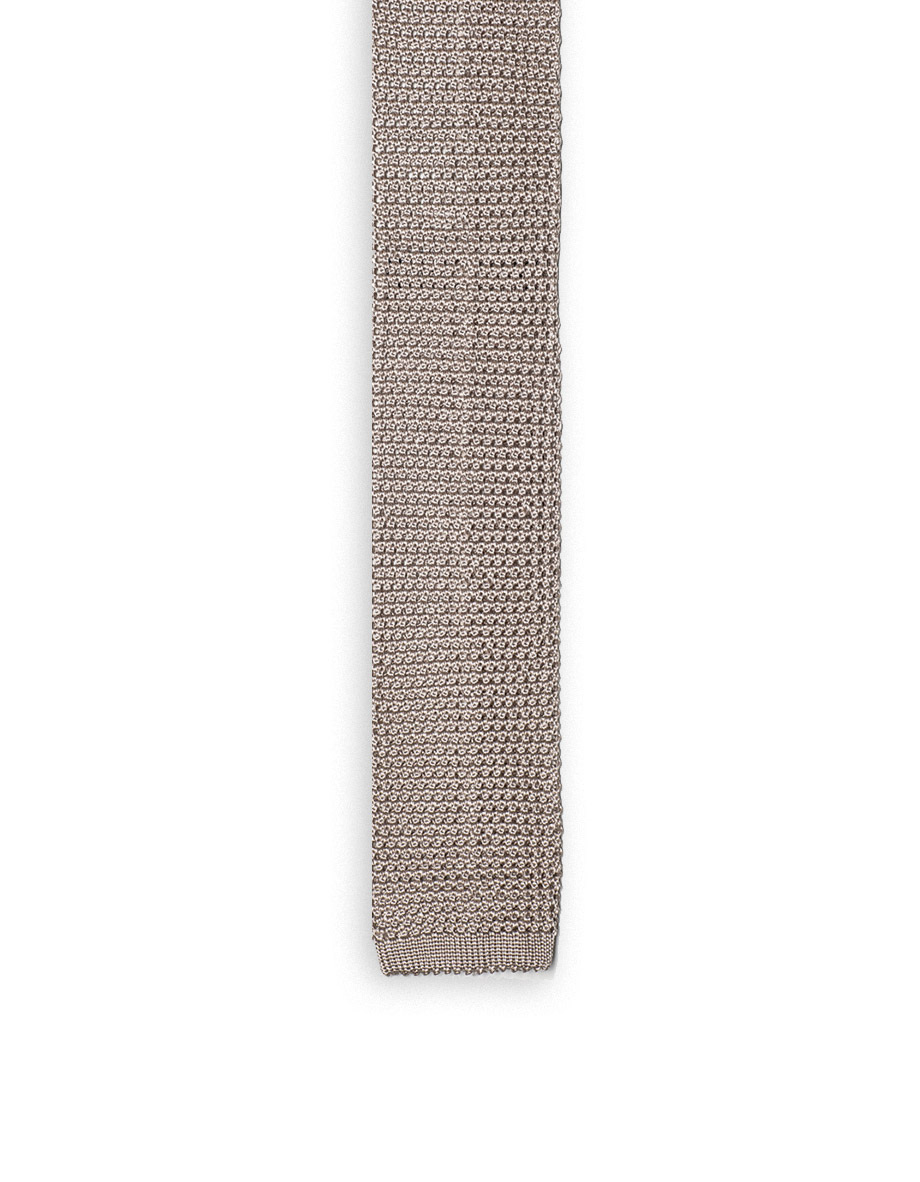 cravatta alfa grana di riso superknit punta quadra grigio perla 1 1