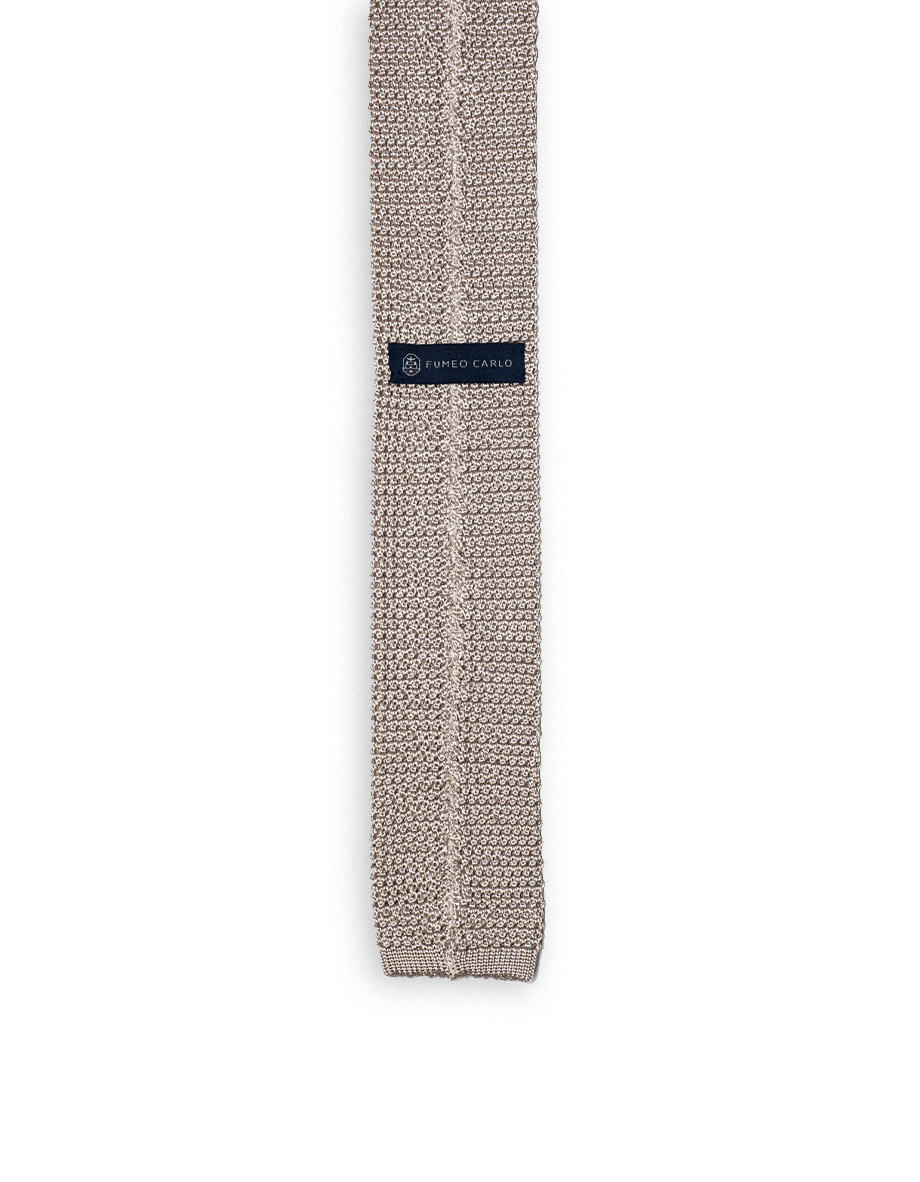 cravatta alfa grana di riso superknit punta quadra grigio perla 2 1