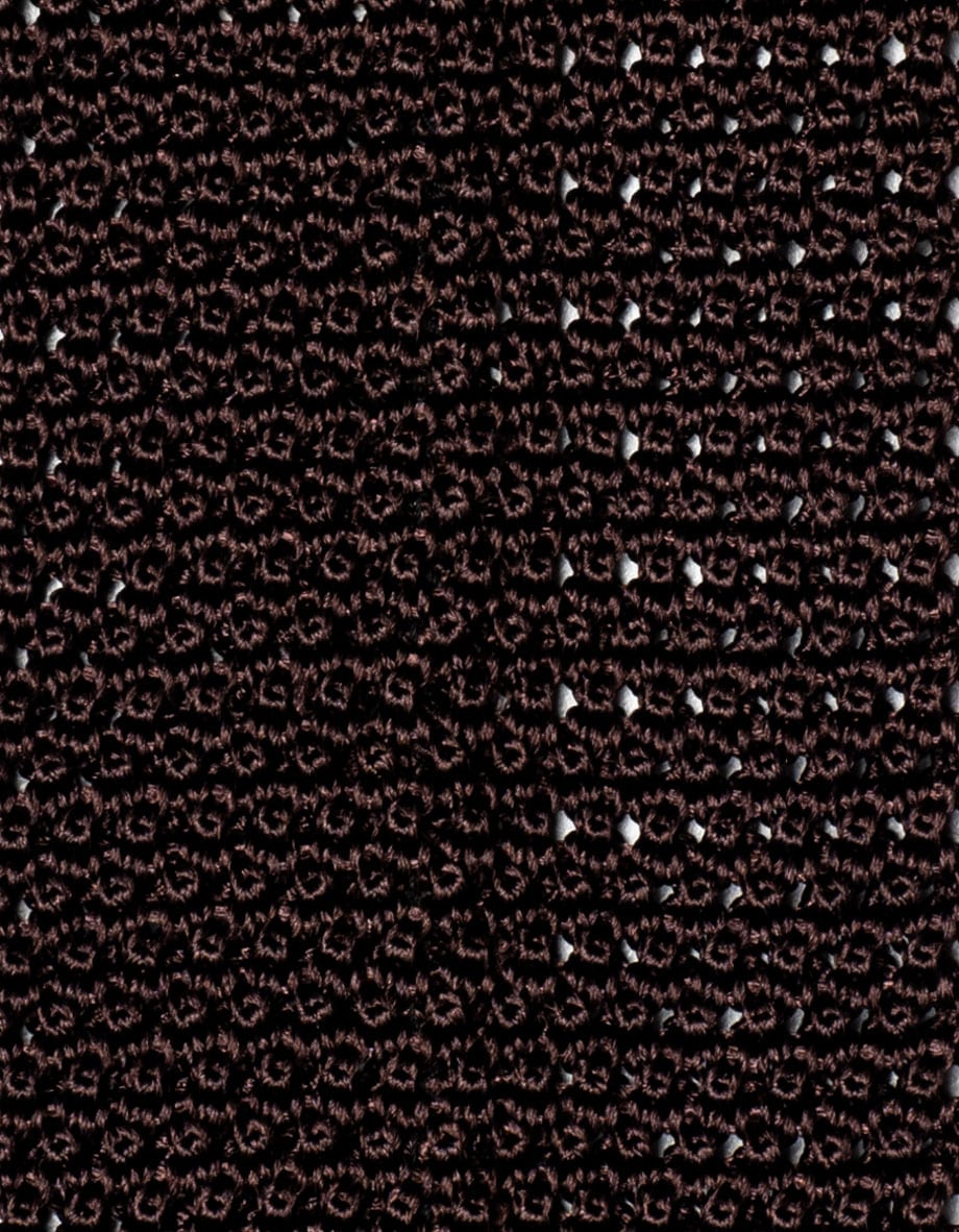 cravatta alfa grana di riso superknit punta quadra marrone lontra 5 1