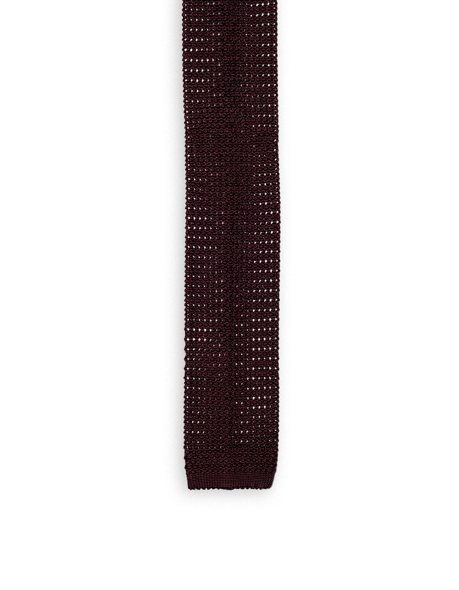 cravatta alfa grana di riso superknit punta quadra rosso grenat 1