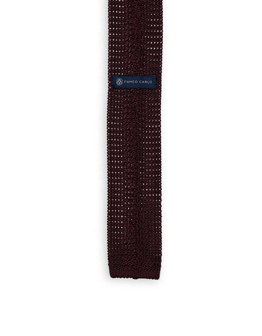 cravatta alfa grana di riso superknit punta quadra rosso grenat 2