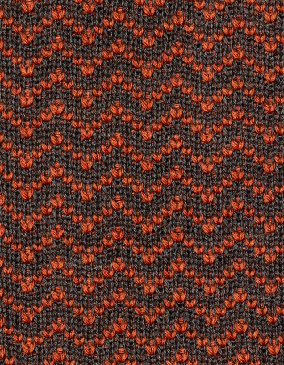cravatta chevron verde foresta arancione ambra 5