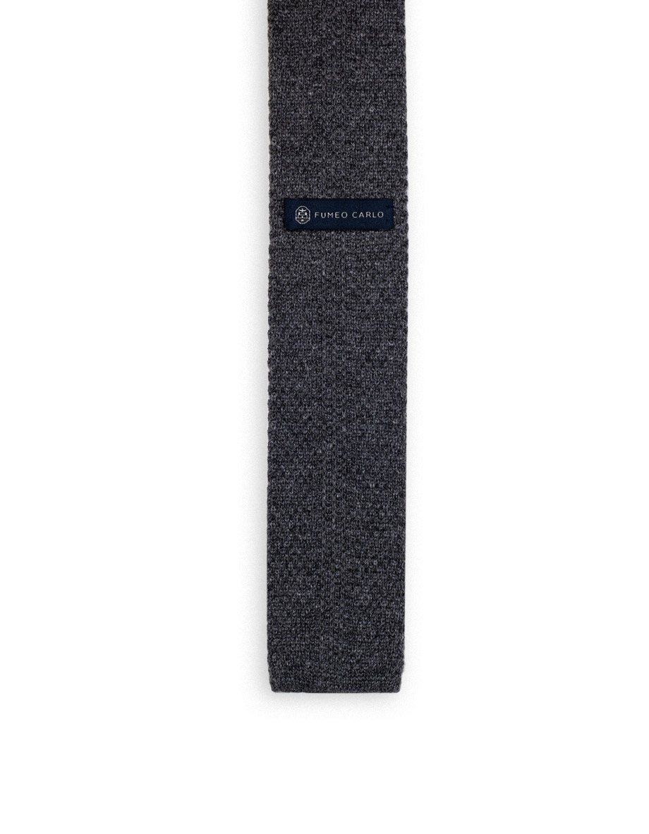 cravatta como punta quadra grigio lavagna 2