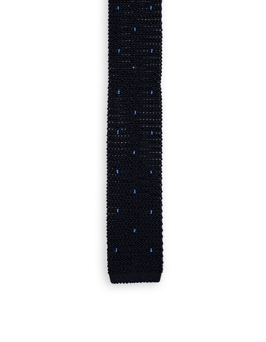 cravatta delta grana di riso superknit pois mano marine azzurro lazulite 1