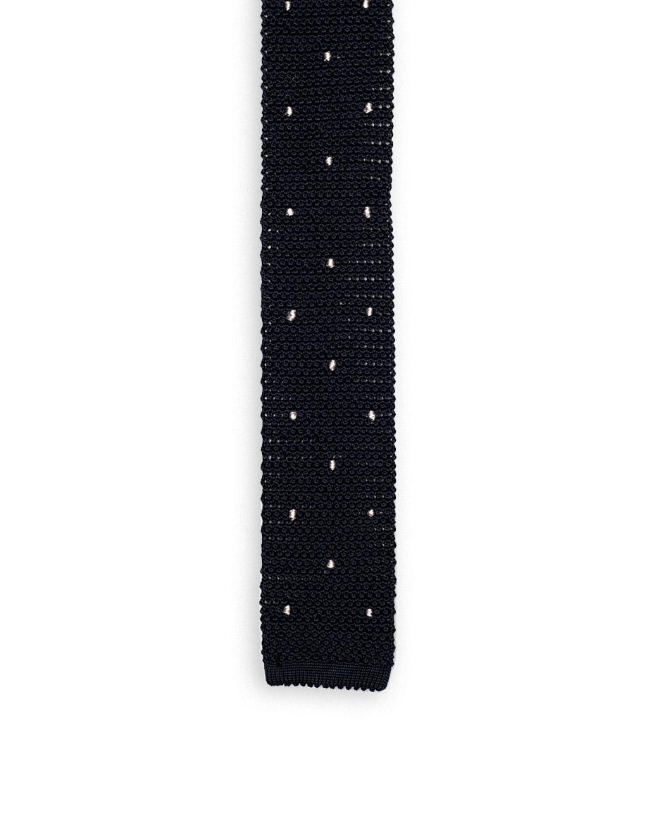 cravatta delta grana di riso superknit pois mano marine grigio perla 1