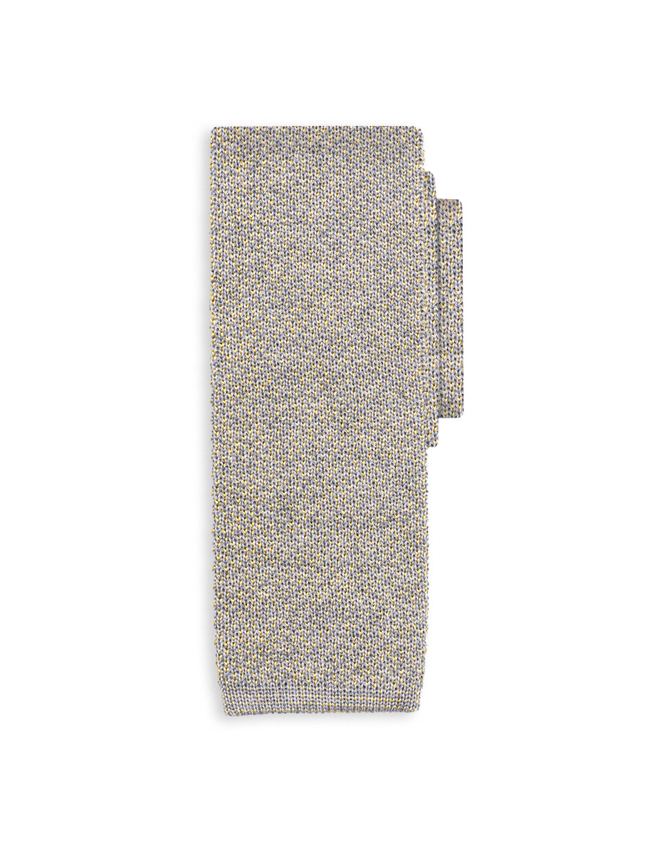 cravatta filo seta grigio beola giallo ginestra 0