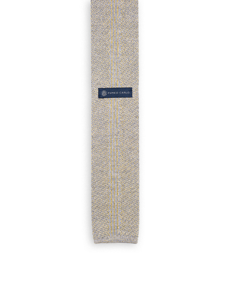 cravatta filo seta grigio beola giallo ginestra 2
