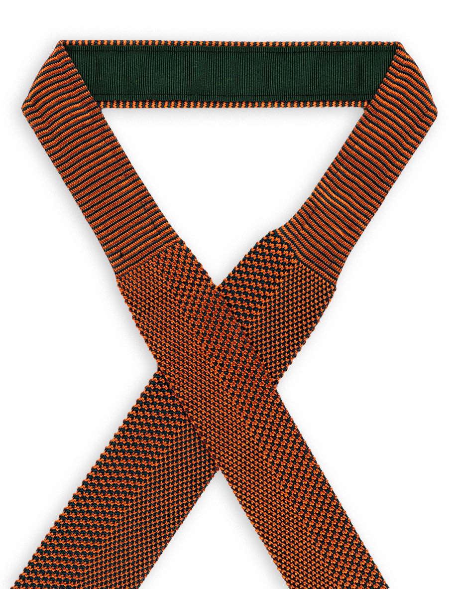 cravatta papilli m12 verticale verde pavone arancio 3