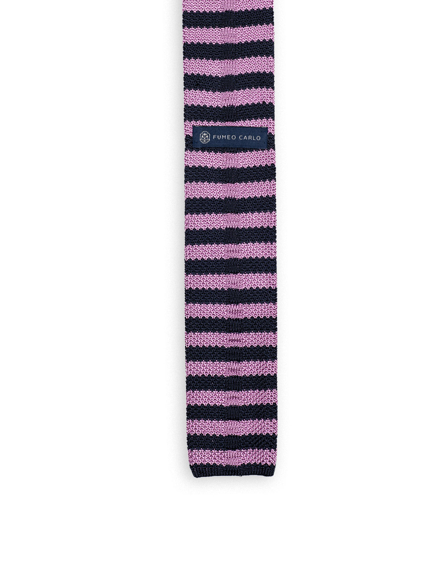 cravatta papillo riga blu marine rosa glicine 2