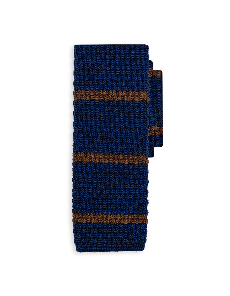 cravatta wool ladder blu oceano marrone siena 0