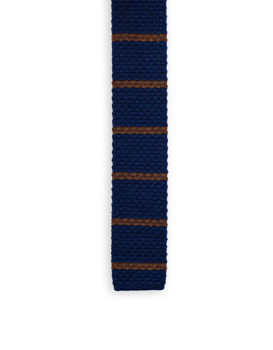 cravatta wool ladder blu oceano marrone siena 1