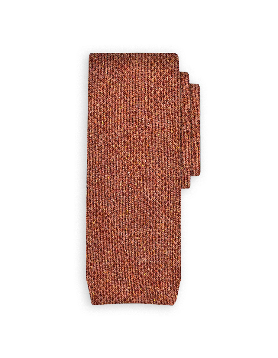 cravatta bourette rosso mattone acero papillo punta quadra 3