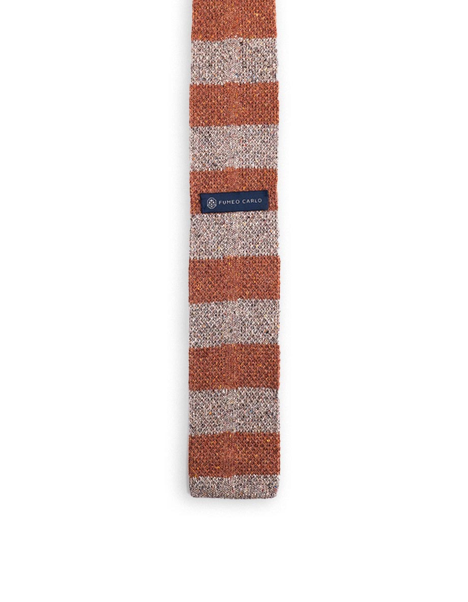 cravatta fantabourette rosso mattone gas papillo riga punta quadra 1