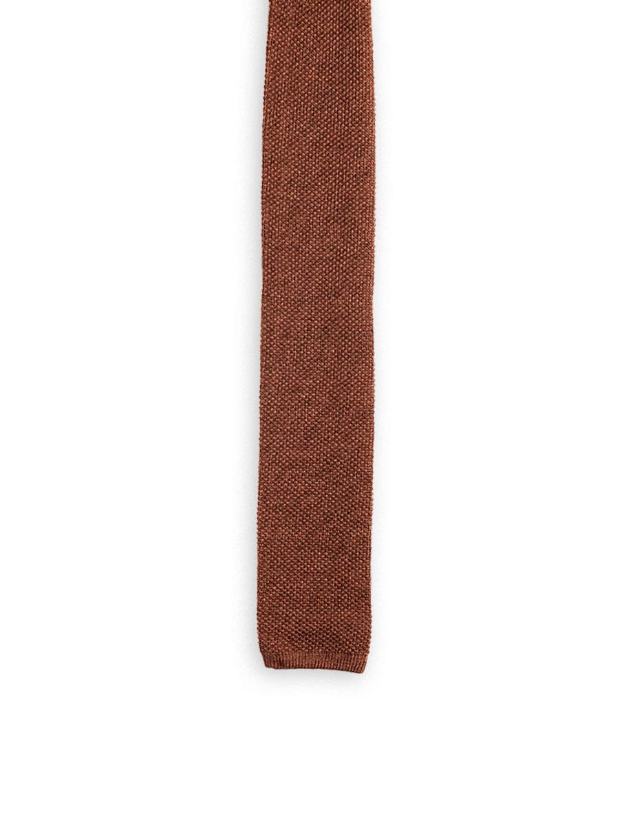 cravatta tencal rosso mattone papillo punta quadra 0