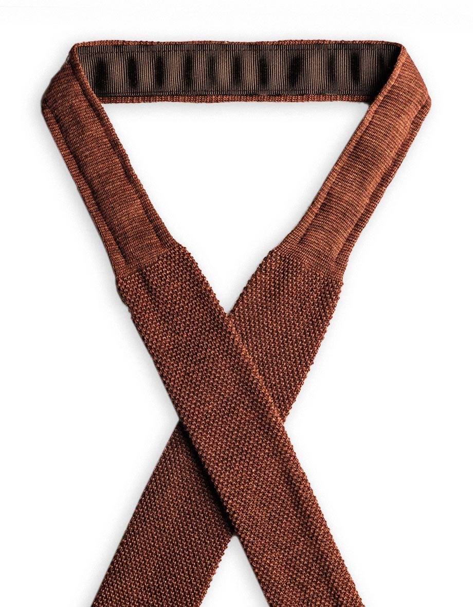 cravatta tencal rosso mattone papillo punta quadra 2